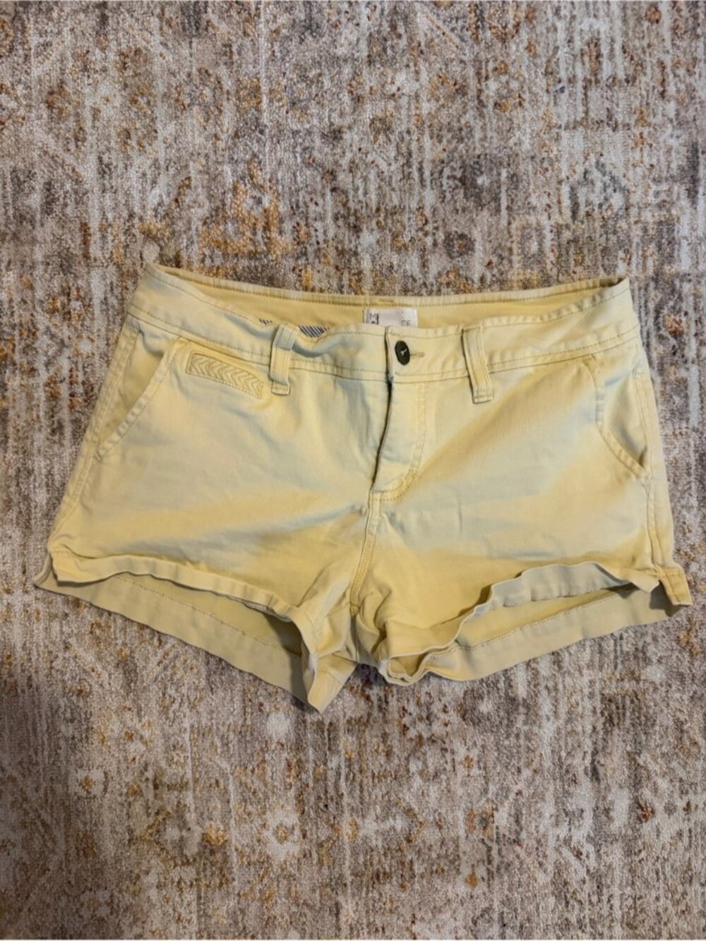 Market & Spruce Pale Yellow Denim Shorts